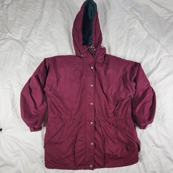 Cabelas Womens Outerwear Medium Burgundy Winter Jacket Casual Outdoors Comfort - Picture 1 of 9